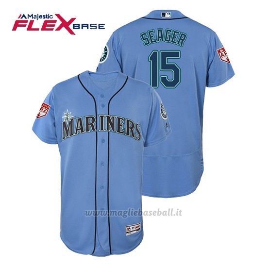 Maglia Baseball Uomo Seattle Mariners Kyle Seager Flex Base Entrenamiento De Primavera 2019 Blu